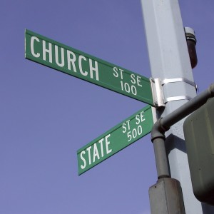 At the intersection of Church and State Streets in Salem, Oregon.