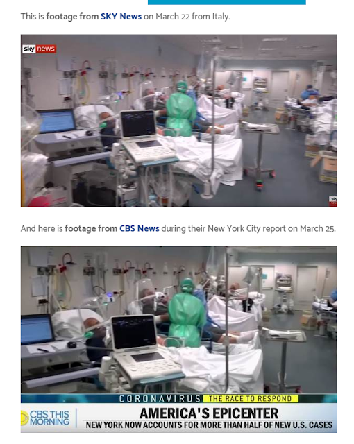 CBS News Caught Using Footage from an Italian Hospital to Portray Conditions in New York City